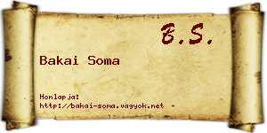 Bakai Soma névjegykártya